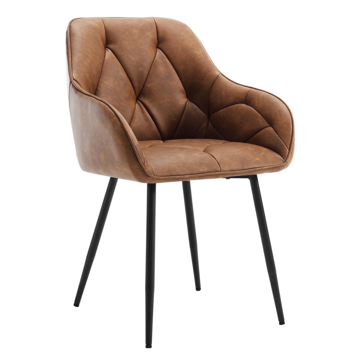 WOLTU Esszimmerstühle 4er Set, für Esszimmer Wohnzimmer, ergonomische Küchenstühle gepolstert mit Armlehnen, Metallbeinen, Sitzfläche aus