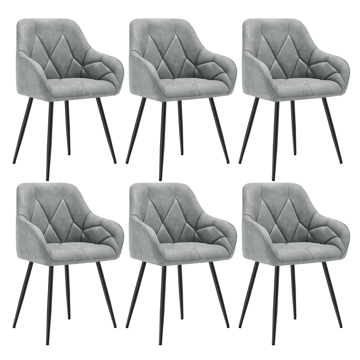 WOLTU Esszimmerstühle 4er Set, für Esszimmer Wohnzimmer, ergonomische Küchenstühle gepolstert mit Armlehnen, Metallbeinen, Sitzfläche aus