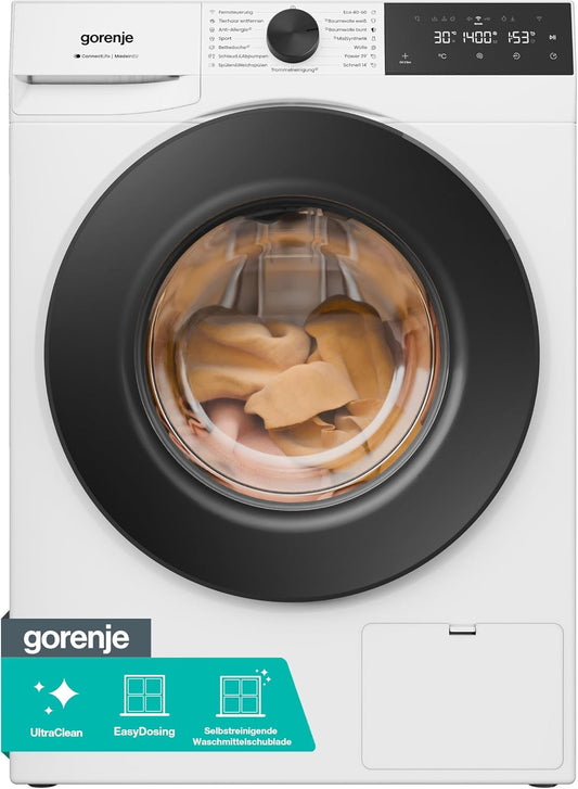 Gorenje WGAM474A Waschmaschine mit Dampffunktion, 7 kg, 1400 U/min, ConnectLife, 15 Programme, UltraClean, SteamTech, Inverter PowerDrive