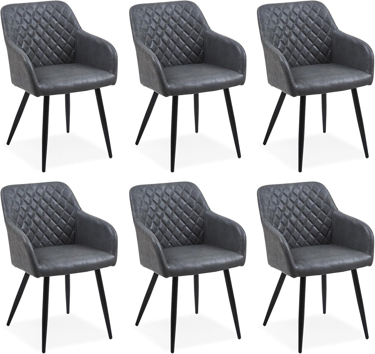 CLIPOP Esszimmerstühle 2er Set, Küchenstühle Grau Samtstoff stühle Polsterstühle mit Armlehne Metallbeine Polstersessel Stühle für Esszimmer Küche