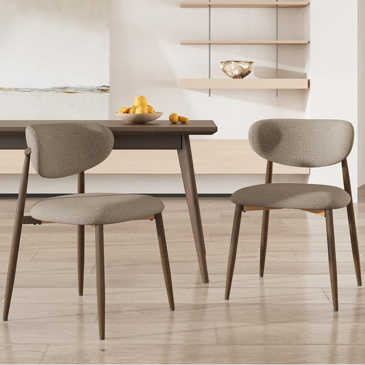 COLAMY Küchenstuhl Esszimmerstühle 4er Set, Moderne Polsterstuhl Essstühle mit Fester Rückenlehne, Stoff Esszimmerstühl mit Holzbein für Esszimmer