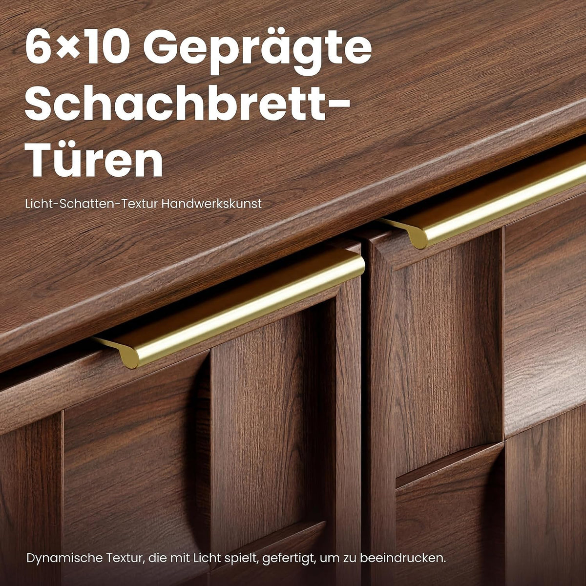 COLAMY Sideboard 150 cm Holz mit Stauraum – Modernes Sideboard für Wohnzimmer, Küchenschrank mit verstellbaren Einlegeböden