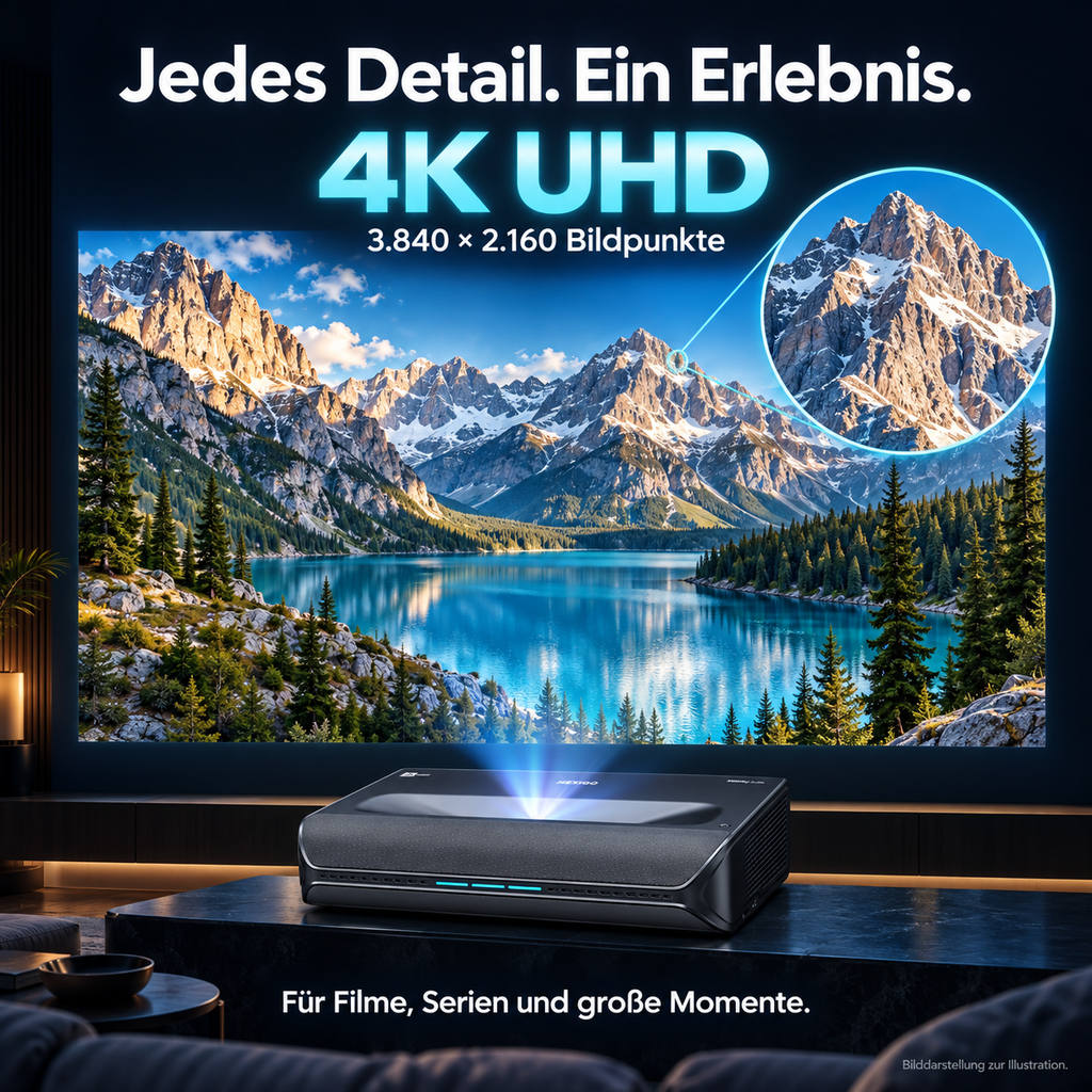 NexiGo Aurora Pro – 4K Ultra-Kurzdistanz-Laserprojektor