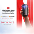 Laser Beamer NEBULA Capsule 3 Laser Projektor – Mini Beamer mit Akku, Full HD 1080p, Google TV, 300 ANSI, 120 Zoll