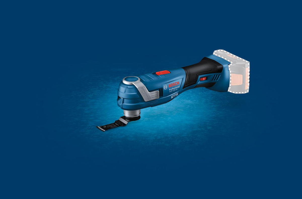 Bosch Professional 18V System Akku Multi-Cutter GOP 18V-34 (Vibration Control, inkl. mehrere Sägeblätter, 1x Schleifplatte, 5x Schleifblatt, 5x Zubehör, L-BOXX, ohne Akku/ Ladegerät)