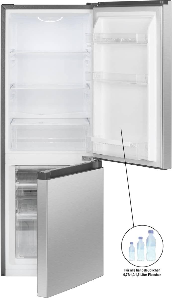 Bomann® Kühlschrank mit Gefrierfach – Energieklasse E – 143 cm – Kühl-Gefrierkombination leise 39 dB – 3 Ablagen & 3 Schubladen