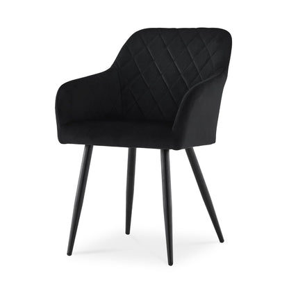 CLIPOP Esszimmerstühle 2er Set, Küchenstühle Grau Samtstoff stühle Polsterstühle mit Armlehne Metallbeine Polstersessel Stühle für Esszimmer Küche