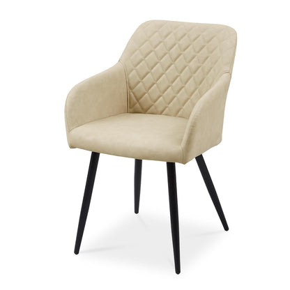 CLIPOP Esszimmerstühle 4er Set, Küchenstühle Grau Kunstlederstoff stühle Polsterstühle mit Armlehne Metallbeine Polstersessel Stühle für Esszimmer