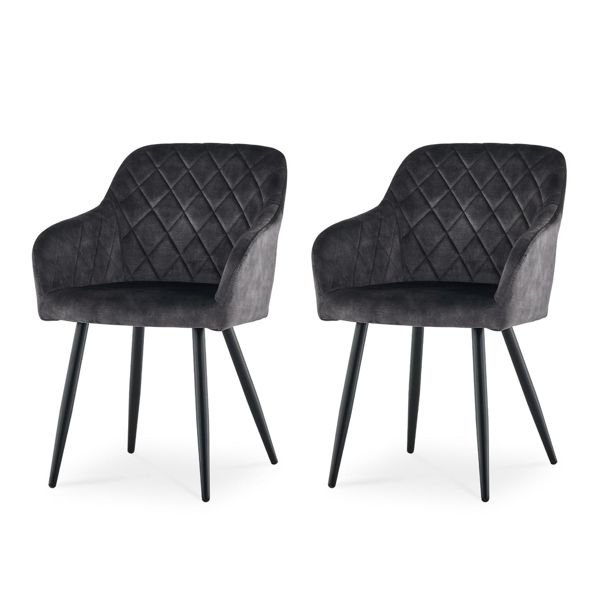 CLIPOP Esszimmerstühle 4er Set, Küchenstühle Grau Kunstlederstoff stühle Polsterstühle mit Armlehne Metallbeine Polstersessel Stühle für Esszimmer
