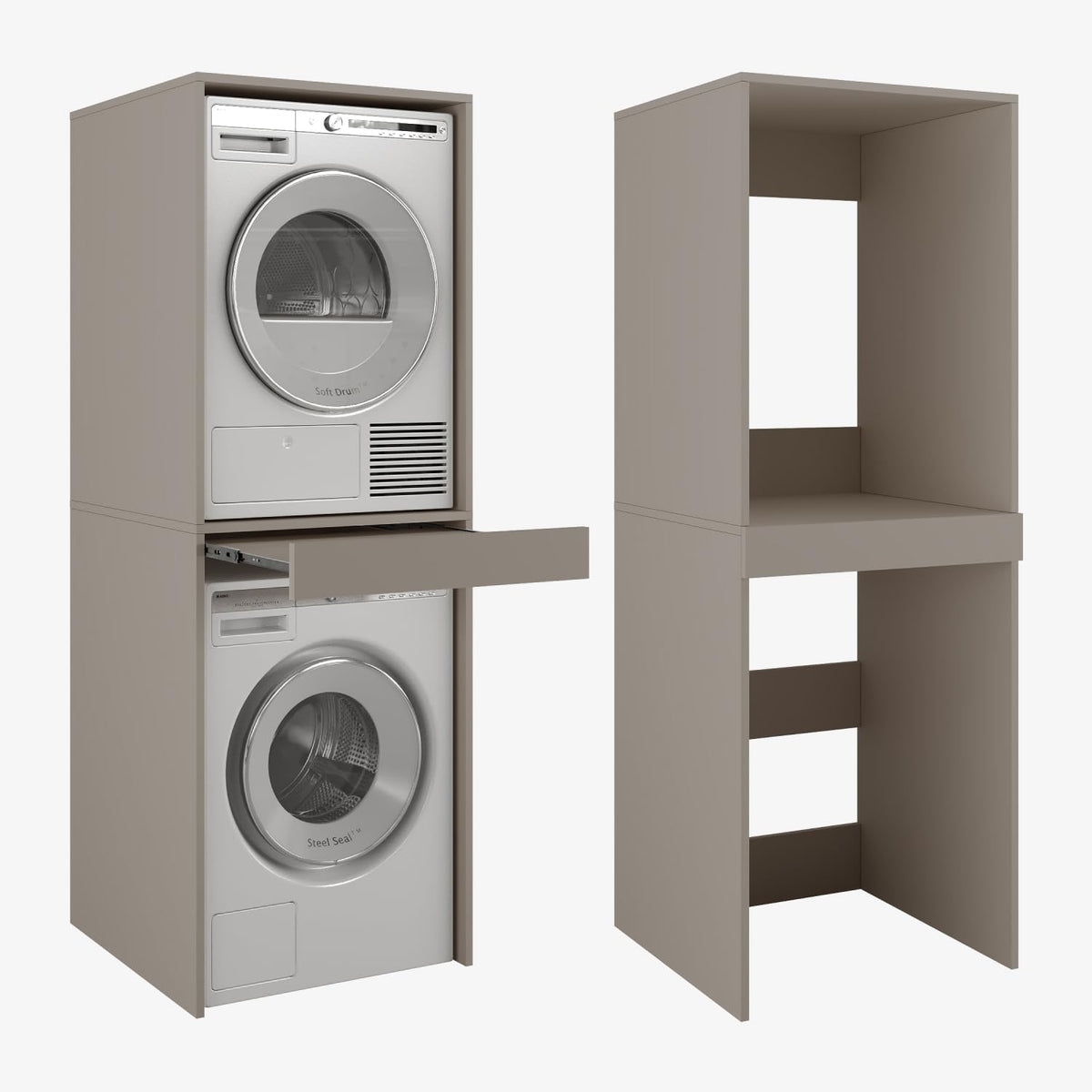PLATAN ROOM Hochschrank Badschrank Waschmaschine Trockner Schrank Waschmaschinenschrank für Waschmaschine & Wäschetrockner Überbauschrank 187 x 65