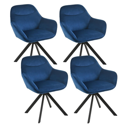 Esszimmerstühle Drehbar 4er Set mit Armlehne, 360° drehbar, Polsterstuhl Leinen, Drehstuhl Esszimmer Beige, Küchenstuhl mit Metallbeine für