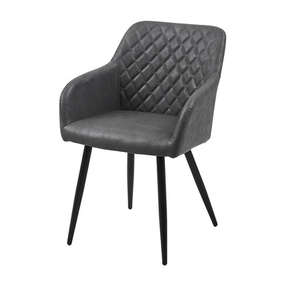 CLIPOP Esszimmerstühle 2er Set, Küchenstühle Grau Samtstoff stühle Polsterstühle mit Armlehne Metallbeine Polstersessel Stühle für Esszimmer Küche