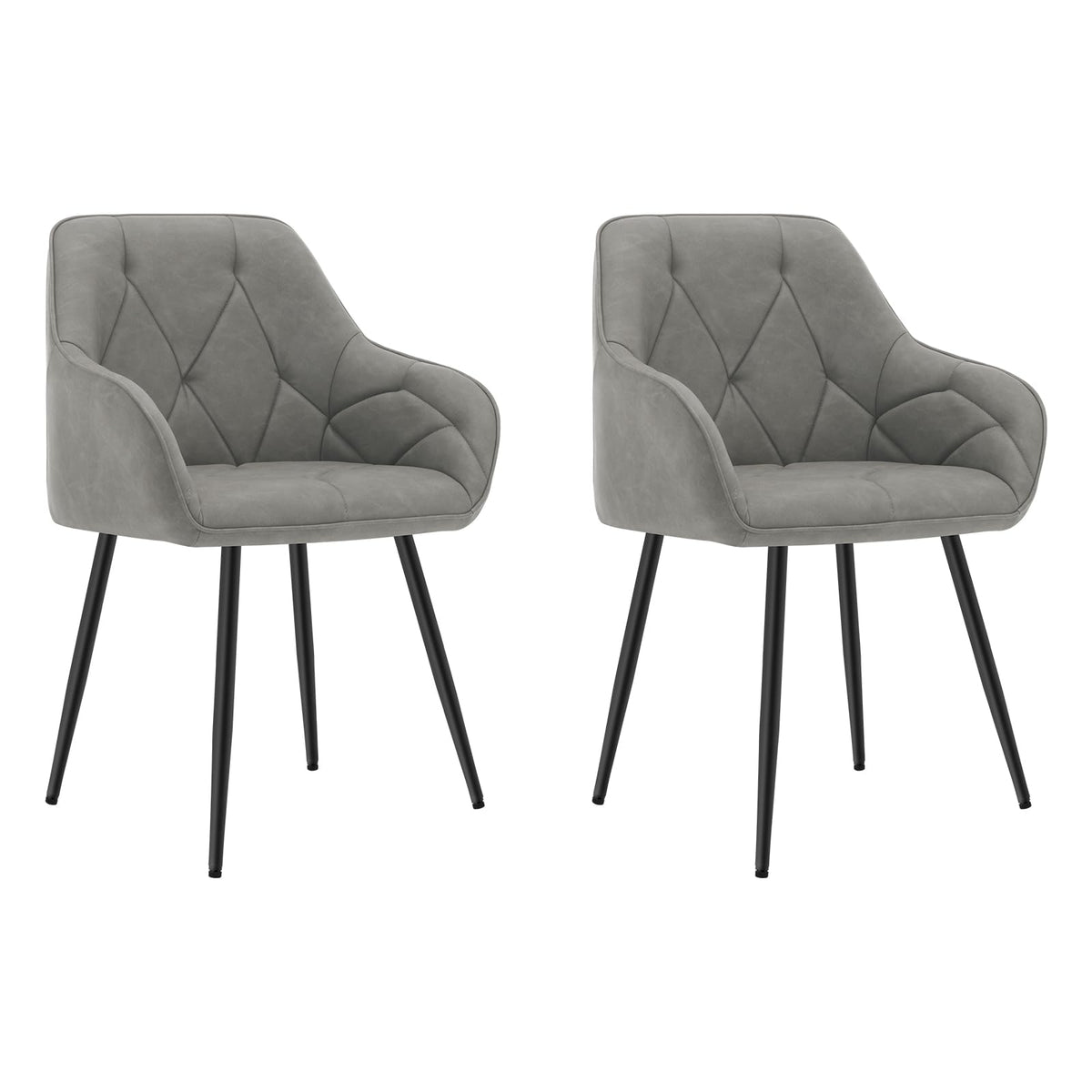 WOLTU Esszimmerstühle 4er Set, für Esszimmer Wohnzimmer, ergonomische Küchenstühle gepolstert mit Armlehnen, Metallbeinen, Sitzfläche aus