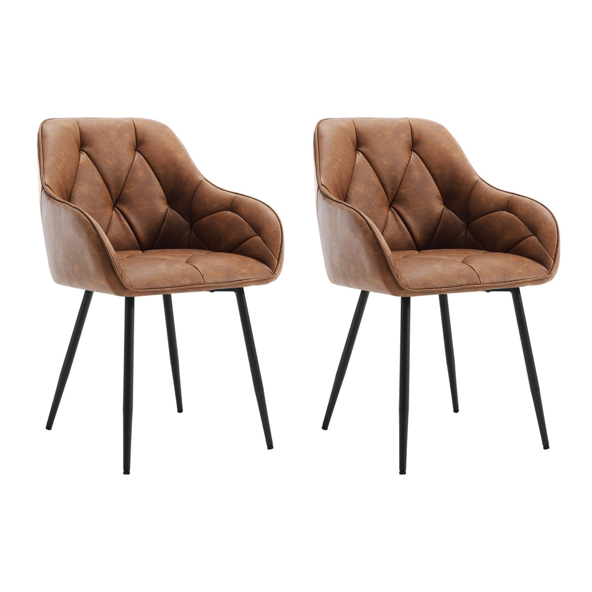 WOLTU Esszimmerstühle 4er Set, für Esszimmer Wohnzimmer, ergonomische Küchenstühle gepolstert mit Armlehnen, Metallbeinen, Sitzfläche aus