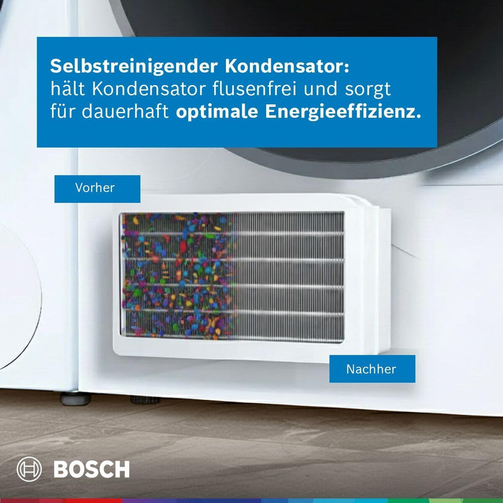 Bosch WQG235D00 Serie 6 Wärmepumpentrockner 8 kg, Auto Dry, Option Halbe Beladung, schneller getrocknete Wäsche