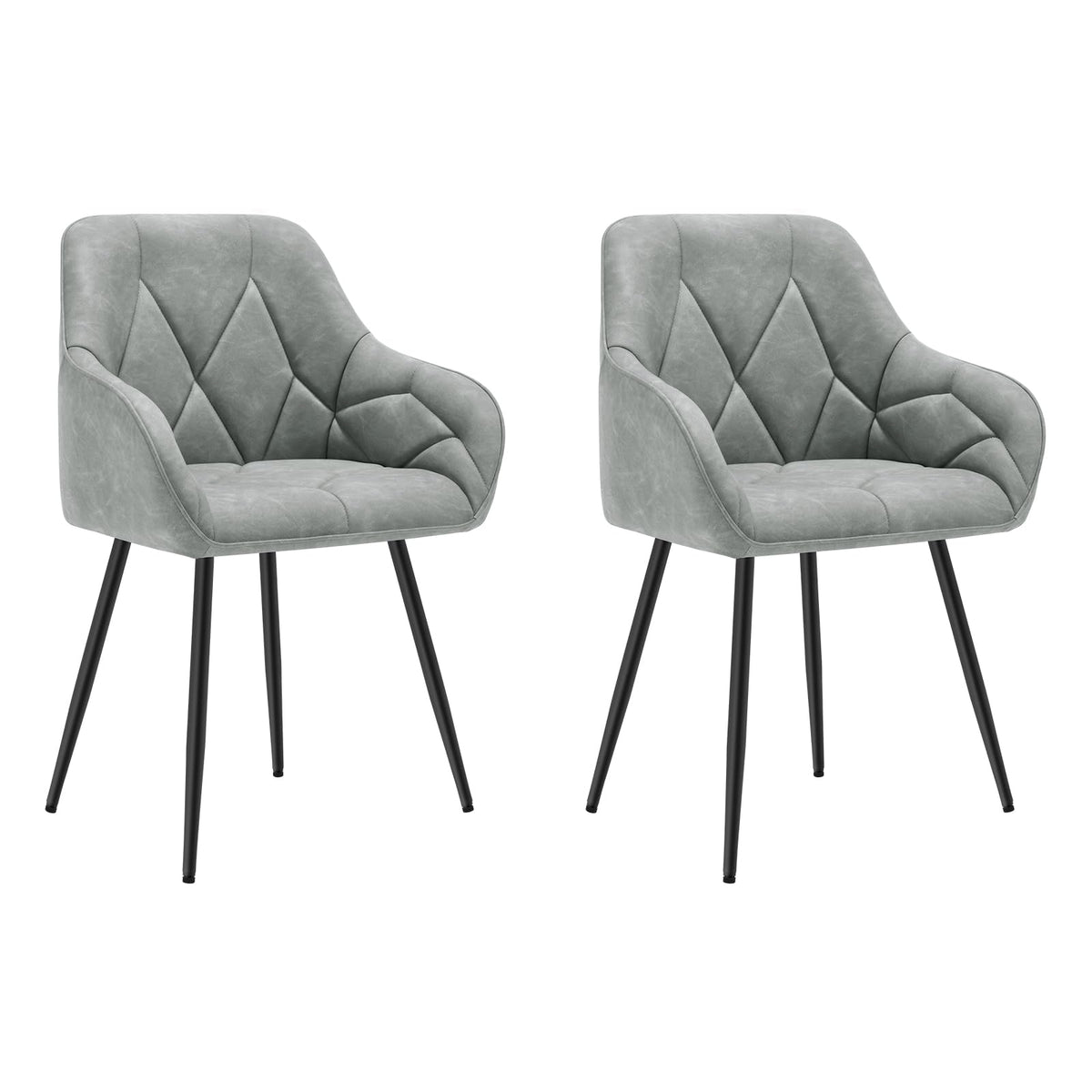 WOLTU Esszimmerstühle 4er Set, für Esszimmer Wohnzimmer, ergonomische Küchenstühle gepolstert mit Armlehnen, Metallbeinen, Sitzfläche aus