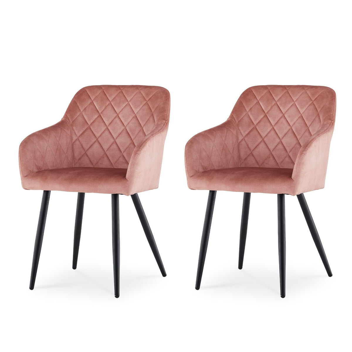 CLIPOP Esszimmerstühle 2er Set, Küchenstühle Grau Samtstoff stühle Polsterstühle mit Armlehne Metallbeine Polstersessel Stühle für Esszimmer Küche