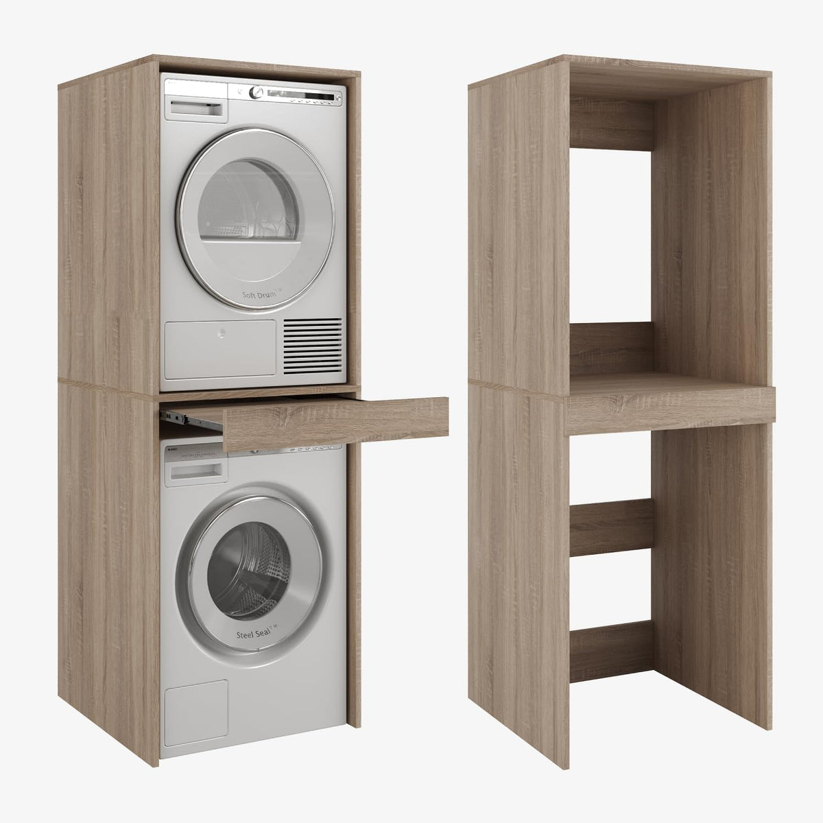 PLATAN ROOM Hochschrank Badschrank Waschmaschine Trockner Schrank Waschmaschinenschrank für Waschmaschine & Wäschetrockner Überbauschrank 187 x 65