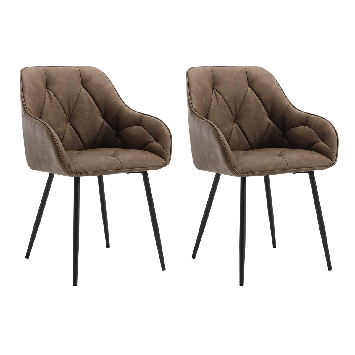 WOLTU Esszimmerstühle 4er Set, für Esszimmer Wohnzimmer, ergonomische Küchenstühle gepolstert mit Armlehnen, Metallbeinen, Sitzfläche aus