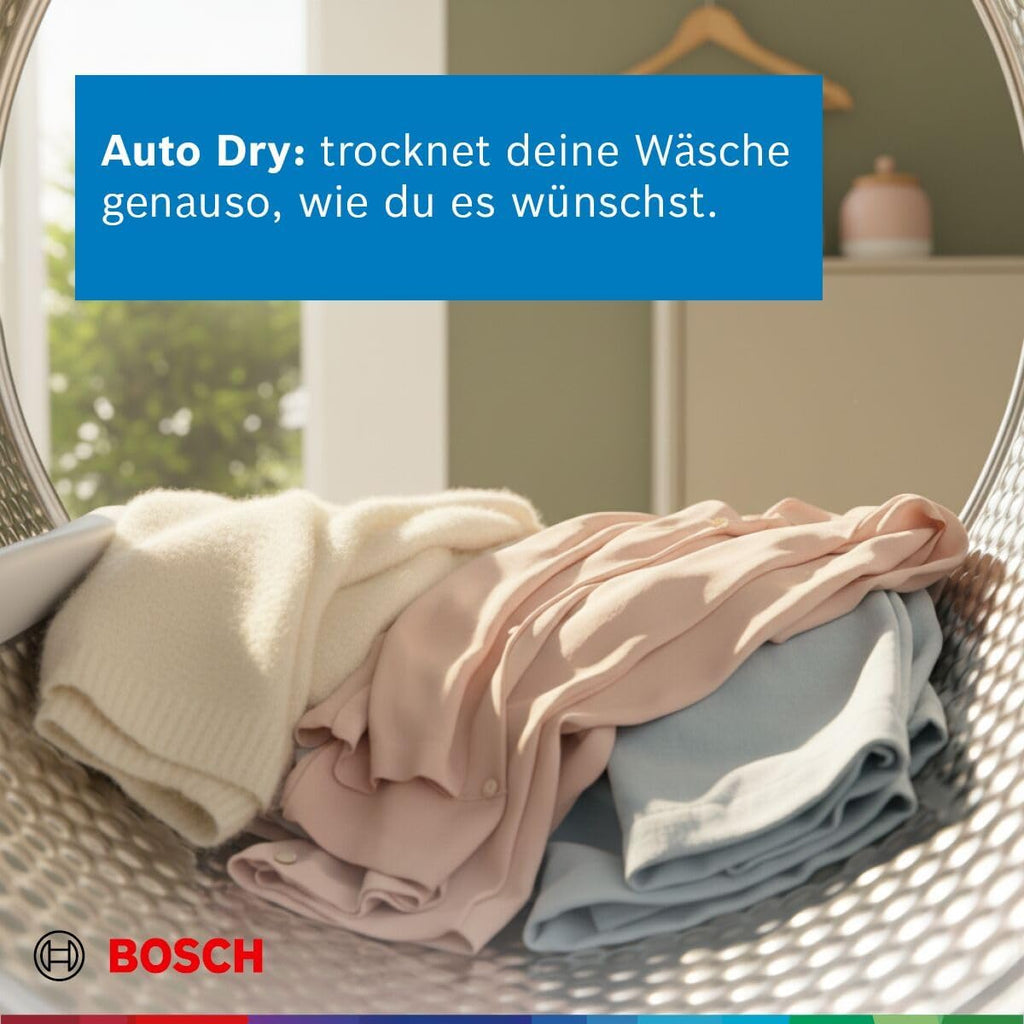 Bosch WQG235D00 Serie 6 Wärmepumpentrockner 8 kg, Auto Dry, Option Halbe Beladung, schneller getrocknete Wäsche