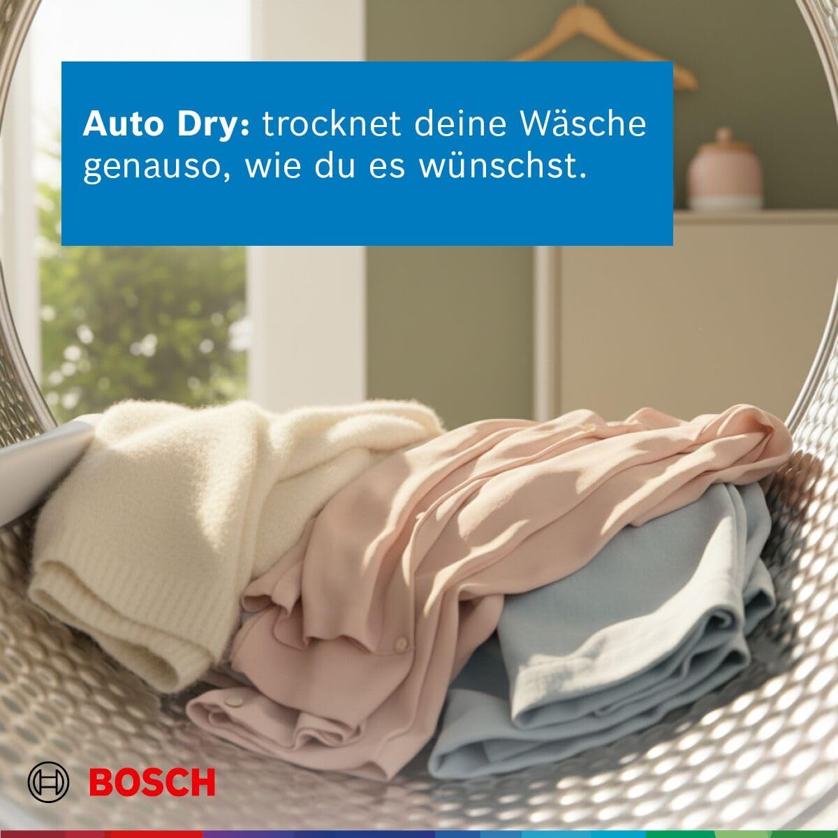 Bosch WQG235D00 Serie 6 Wärmepumpentrockner 8 kg, Auto Dry, Option Halbe Beladung, schneller getrocknete Wäsche