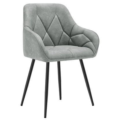 WOLTU Esszimmerstühle 4er Set, für Esszimmer Wohnzimmer, ergonomische Küchenstühle gepolstert mit Armlehnen, Metallbeinen, Sitzfläche aus