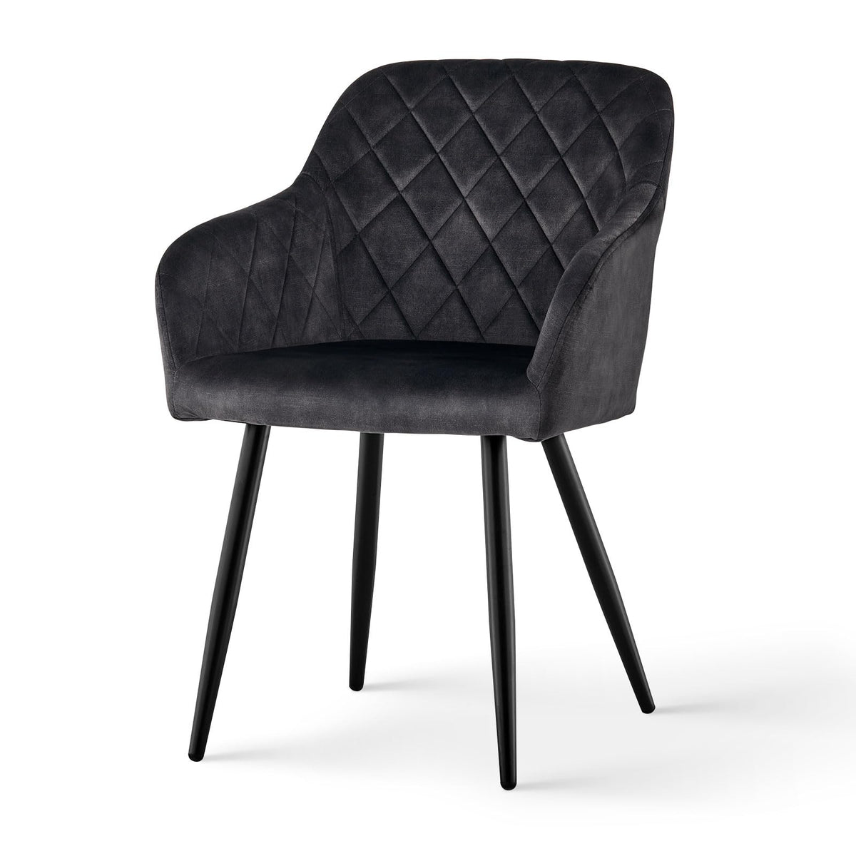 CLIPOP Esszimmerstühle 2er Set, Küchenstühle Grau Samtstoff stühle Polsterstühle mit Armlehne Metallbeine Polstersessel Stühle für Esszimmer Küche