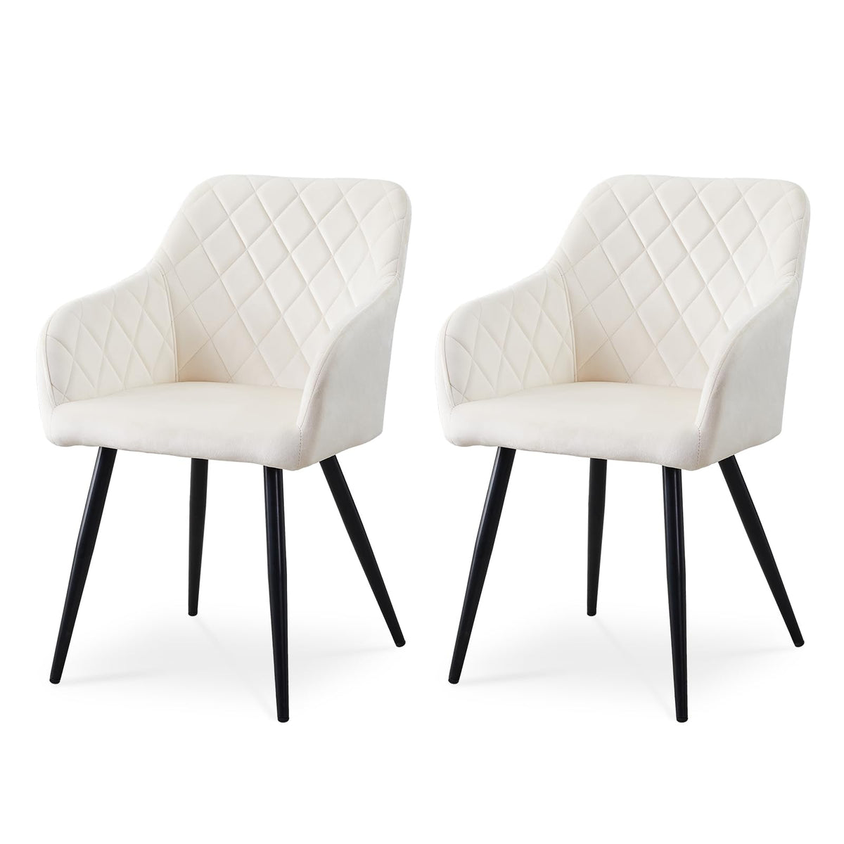 CLIPOP Esszimmerstühle 2er Set, Küchenstühle Grau Samtstoff stühle Polsterstühle mit Armlehne Metallbeine Polstersessel Stühle für Esszimmer Küche