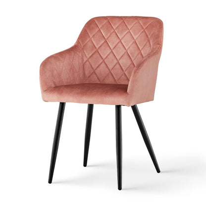 CLIPOP Esszimmerstühle 2er Set, Küchenstühle Grau Samtstoff stühle Polsterstühle mit Armlehne Metallbeine Polstersessel Stühle für Esszimmer Küche