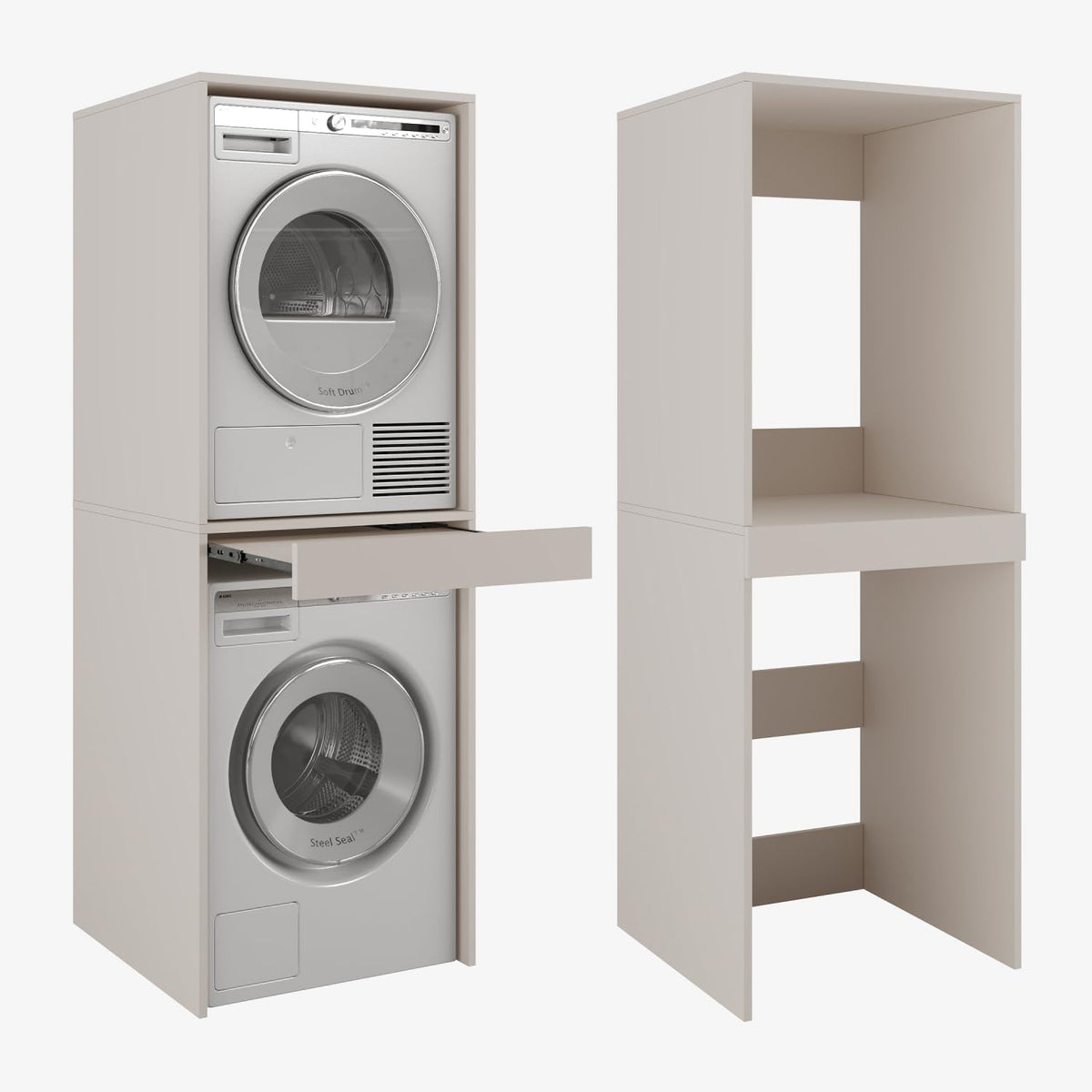 PLATAN ROOM Hochschrank Badschrank Waschmaschine Trockner Schrank Waschmaschinenschrank für Waschmaschine & Wäschetrockner Überbauschrank 187 x 65
