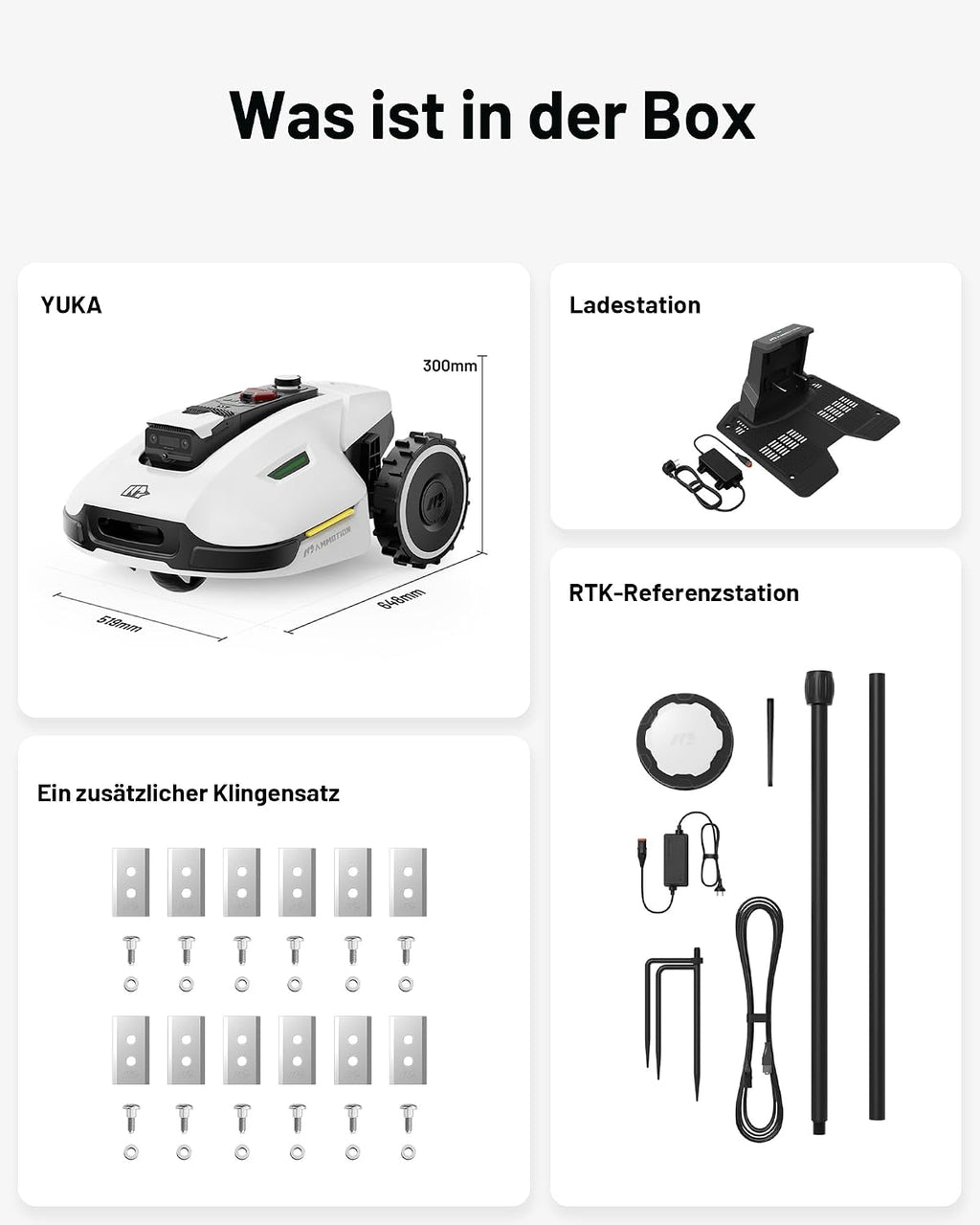 MAMMOTION YUKA 2000 Robotic Lawnmower without Boundary Cable, Max. 2400 m²