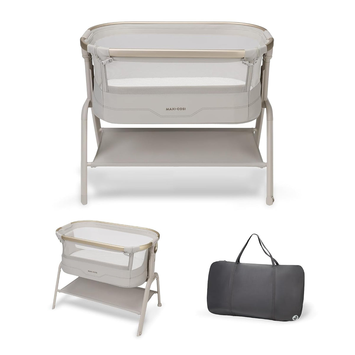 Maxi Cosi Iora² Baby Stubenbett, 0 – 6 kg (9 kg), Klappbares und Leichtes Beistellbett Baby, 5 cm CloudCore-Matratze, 5 Höhenstufen