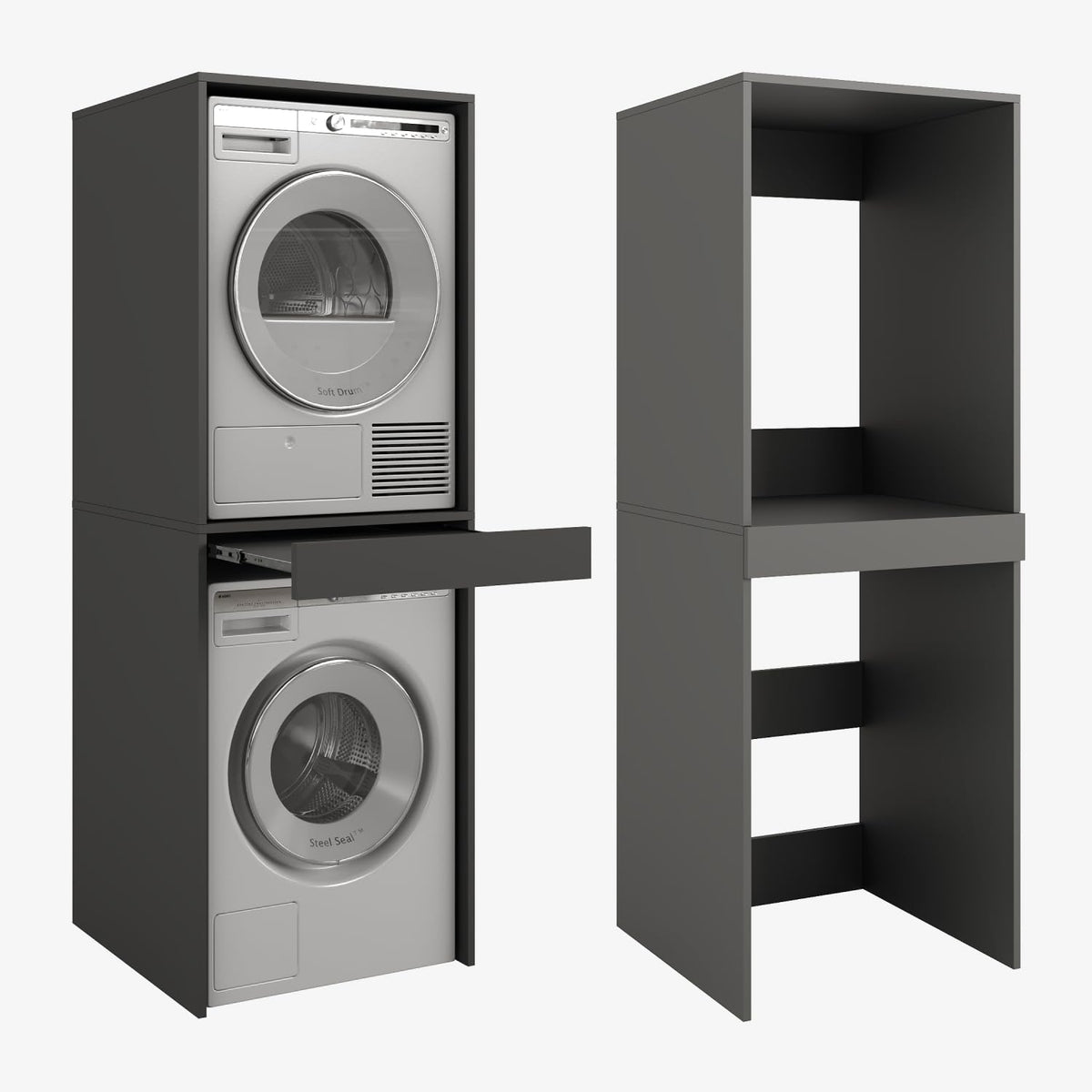 PLATAN ROOM Hochschrank Badschrank Waschmaschine Trockner Schrank Waschmaschinenschrank für Waschmaschine & Wäschetrockner Überbauschrank 187 x 65
