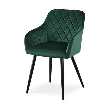 CLIPOP Esszimmerstühle 4er Set, Küchenstühle Grau Kunstlederstoff stühle Polsterstühle mit Armlehne Metallbeine Polstersessel Stühle für Esszimmer
