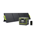 FOSSiBOT F2400 Powerstation mit 200W Solarpanel, Solargenerator 2048Wh LiFePO4 Batterie 230V 2400W 3AC Ausgängen (4800W Peak), Mobile Stromerzeuger für Camping/Reise/Zuhause/Notfall usw