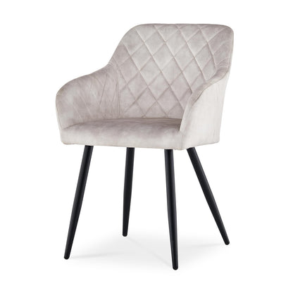CLIPOP Esszimmerstühle 2er Set, Küchenstühle Grau Samtstoff stühle Polsterstühle mit Armlehne Metallbeine Polstersessel Stühle für Esszimmer Küche