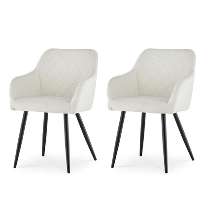 CLIPOP Esszimmerstühle 4er Set, Küchenstühle Grau Kunstlederstoff stühle Polsterstühle mit Armlehne Metallbeine Polstersessel Stühle für Esszimmer
