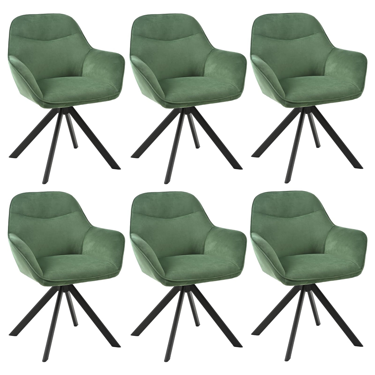 Esszimmerstühle Drehbar 4er Set mit Armlehne, 360° drehbar, Polsterstuhl Leinen, Drehstuhl Esszimmer Beige, Küchenstuhl mit Metallbeine für