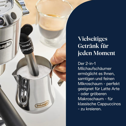De'Longhi Dedica Style - Espressomaschine mit Manuellem Milchaufschäumer