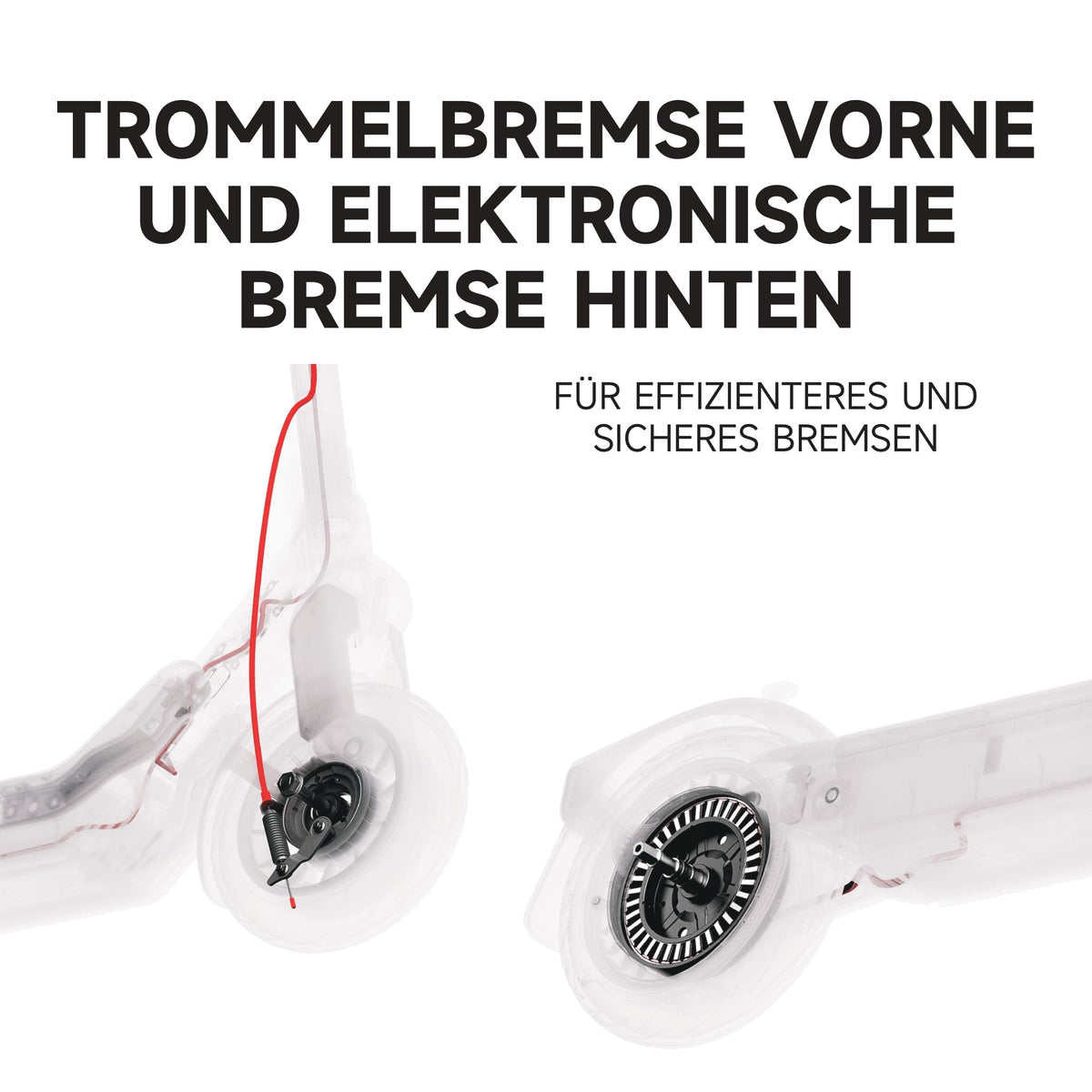 Segway-Ninebot E3 Pro D, E-Scooter Deutscher Straßenzulassung, 55 km Eco Modus Reichweite, 47km Sport Modus Reichweite, Federung vorne & hinten, 800 W Motor, faltbar, 17,9 kg, 10-Zoll Reifen, IPX5