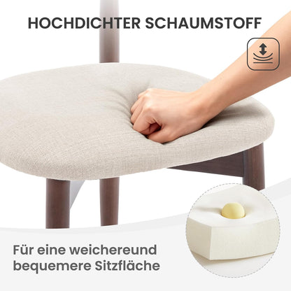 COLAMY Küchenstuhl Esszimmerstühle 4er Set, Moderne Polsterstuhl Essstühle mit Fester Rückenlehne, Stoff Esszimmerstühl mit Holzbein für Esszimmer