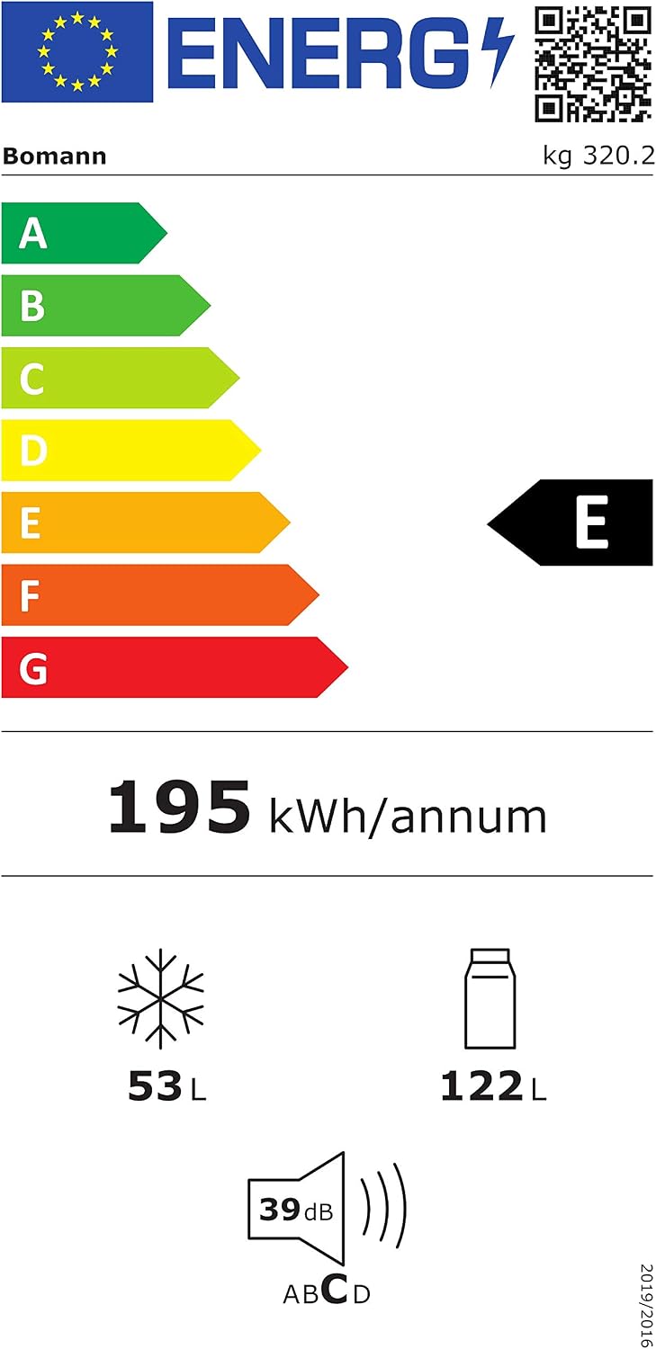 Bomann® Kühlschrank mit Gefrierfach – Energieklasse E – 143 cm – Kühl-Gefrierkombination leise 39 dB – 3 Ablagen & 3 Schubladen