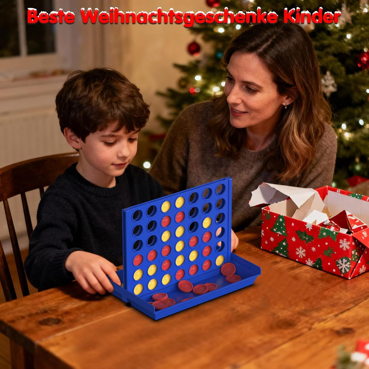 Pup Go 4 Gewinnt Brettspiel für Kinder ab 3 Jahren - Faltbares Reisespiel aus Kunststoff
