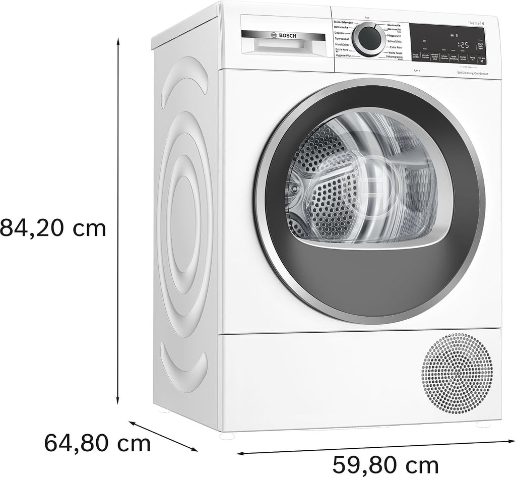 Bosch WQG235D00 Serie 6 Wärmepumpentrockner 8 kg, Auto Dry, Option Halbe Beladung, schneller getrocknete Wäsche