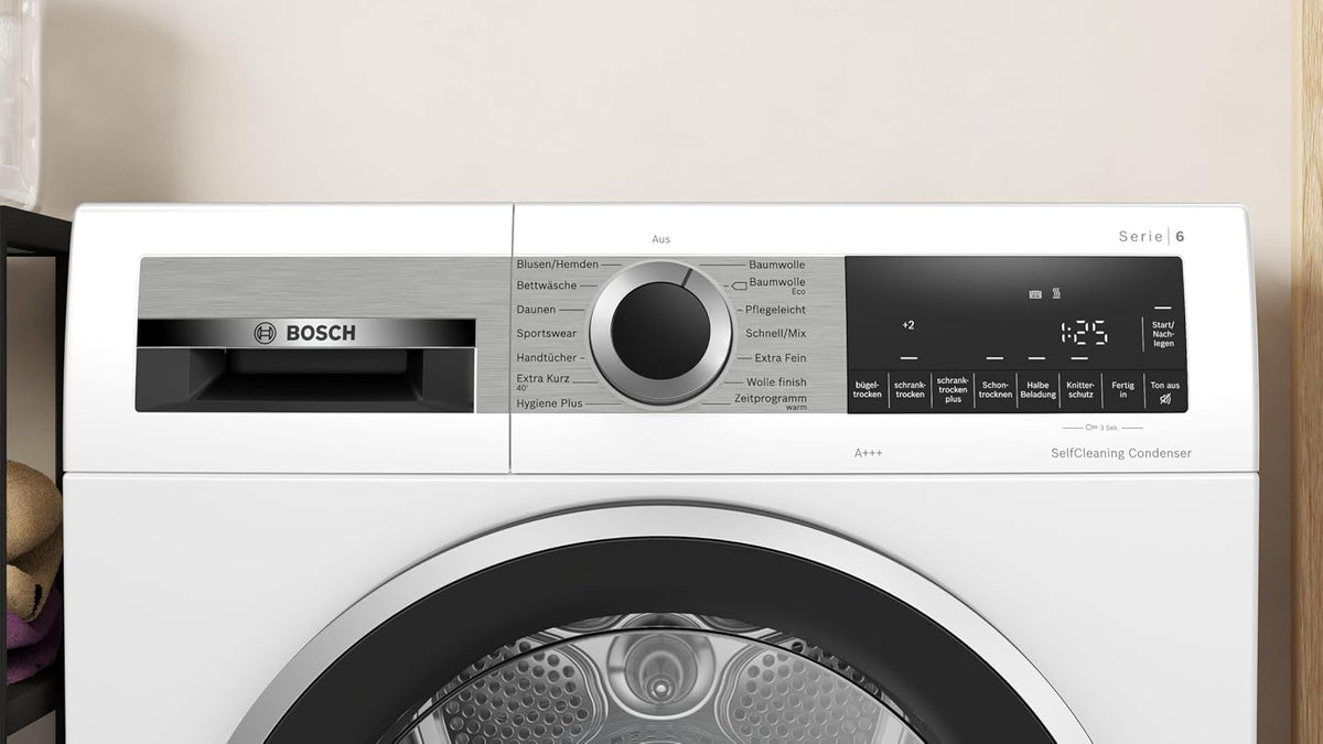 Bosch WQG235D00 Serie 6 Wärmepumpentrockner 8 kg, Auto Dry, Option Halbe Beladung, schneller getrocknete Wäsche