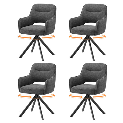 COLAMY Drehstühle für Esszimmer, 2er Set, Drehbare Polsterstühle mit Armlehnen und Rückenlehne, Bequeme Küchenstühle für Wohnzimmer & Essbereich