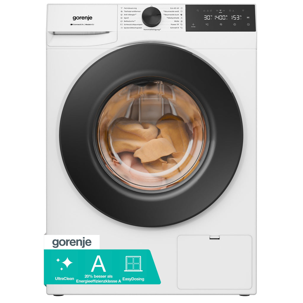 Gorenje WGAM474A Waschmaschine mit Dampffunktion, 7 kg, 1400 U/min, ConnectLife, 15 Programme, UltraClean, SteamTech, Inverter PowerDrive