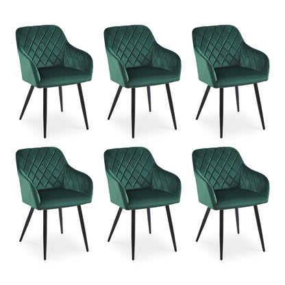 CLIPOP Esszimmerstühle 2er Set, Küchenstühle Grau Samtstoff stühle Polsterstühle mit Armlehne Metallbeine Polstersessel Stühle für Esszimmer Küche