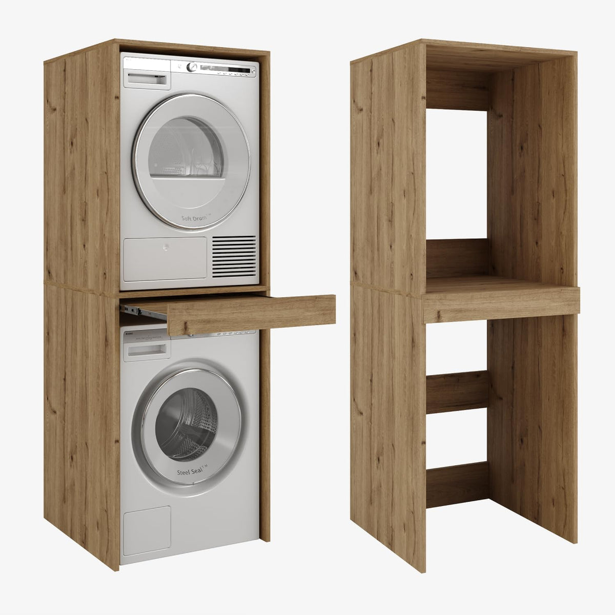 PLATAN ROOM Hochschrank Badschrank Waschmaschine Trockner Schrank Waschmaschinenschrank für Waschmaschine & Wäschetrockner Überbauschrank 187 x 65