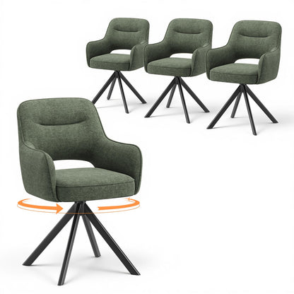 COLAMY Drehstühle für Esszimmer, 2er Set, Drehbare Polsterstühle mit Armlehnen und Rückenlehne, Bequeme Küchenstühle für Wohnzimmer & Essbereich